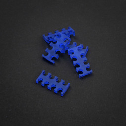 Pettine per cavi a 8 slot largo 4 mm - blu - set da 5