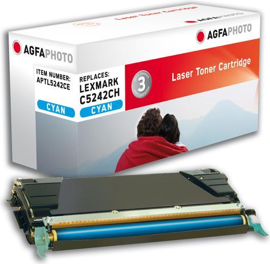 Agfafoto - Cyan - Toner Cartuidge (corrisponde a: Lexmark 00C5242CH) - per Lexmark C524, 524dn, 524n, 524Tn, 532dn, 532n, 534dn