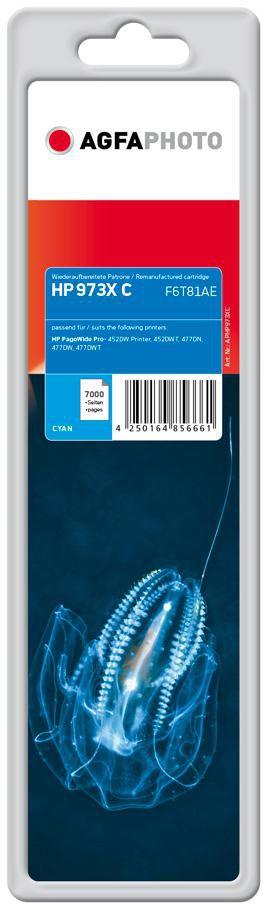 AgfaPhoto APHP973XC cartuccia toner 1 pz Compatibile Ciano (Toner cyan rpl F6T81AE - Pages 7.000 - Warranty 36M)