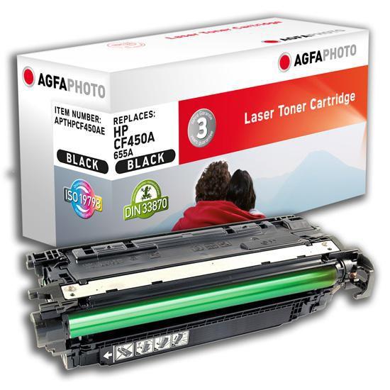 AgfaPhoto APTHPCF450AE cartuccia toner 1 pz Compatibile Nero (TONER BLACK, RPL. CF450A 655A - APTHPCF450AE, 12500 pages, Black,