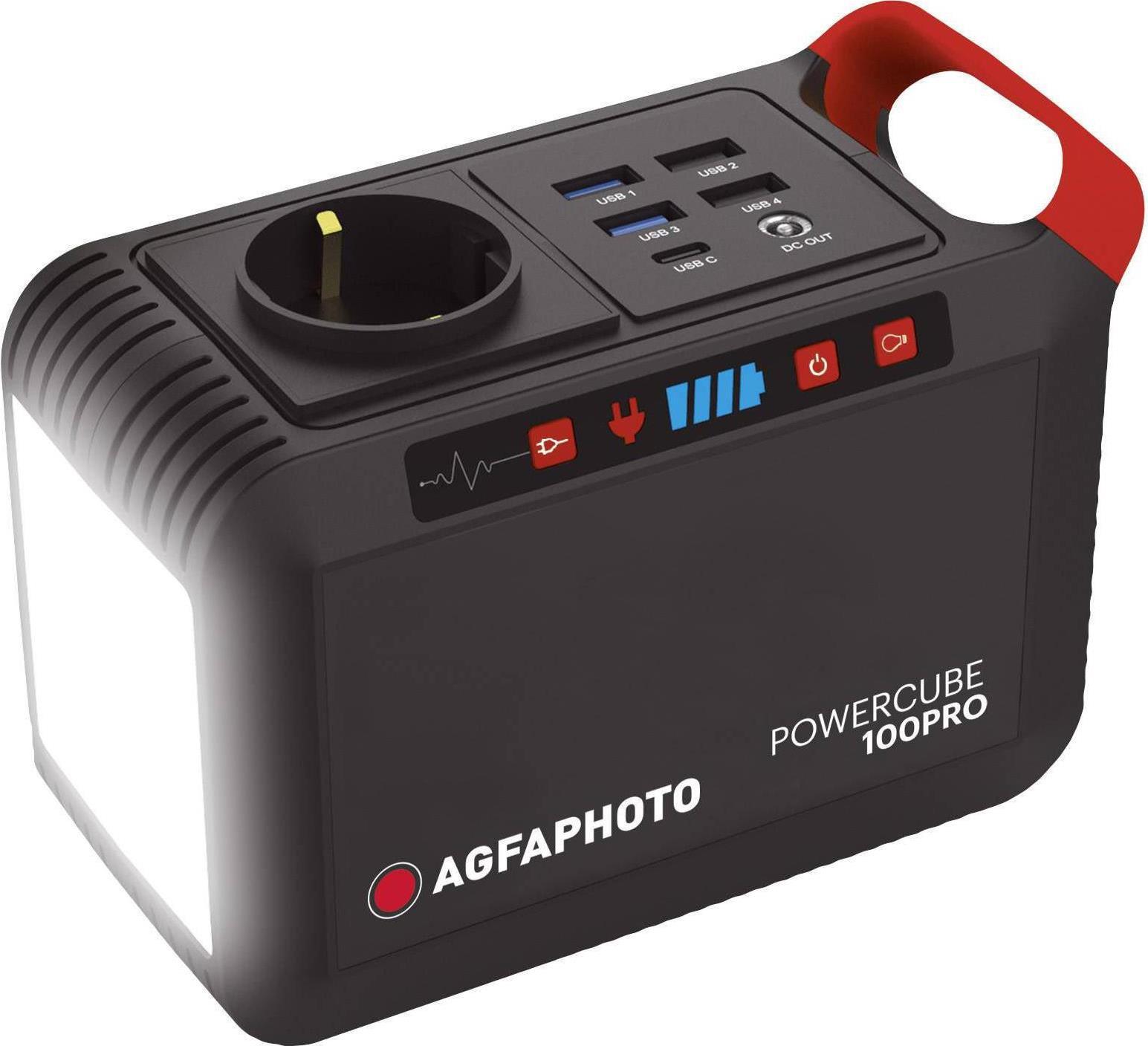 AgfaPhoto Powercube 100 Pro Powerstation Li-Ion Nero Rosso (717-854700)