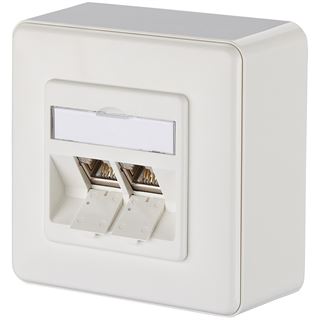Modulo METZ CONNECT E-DAT 2 porte AP Cat.6A, bianco puro