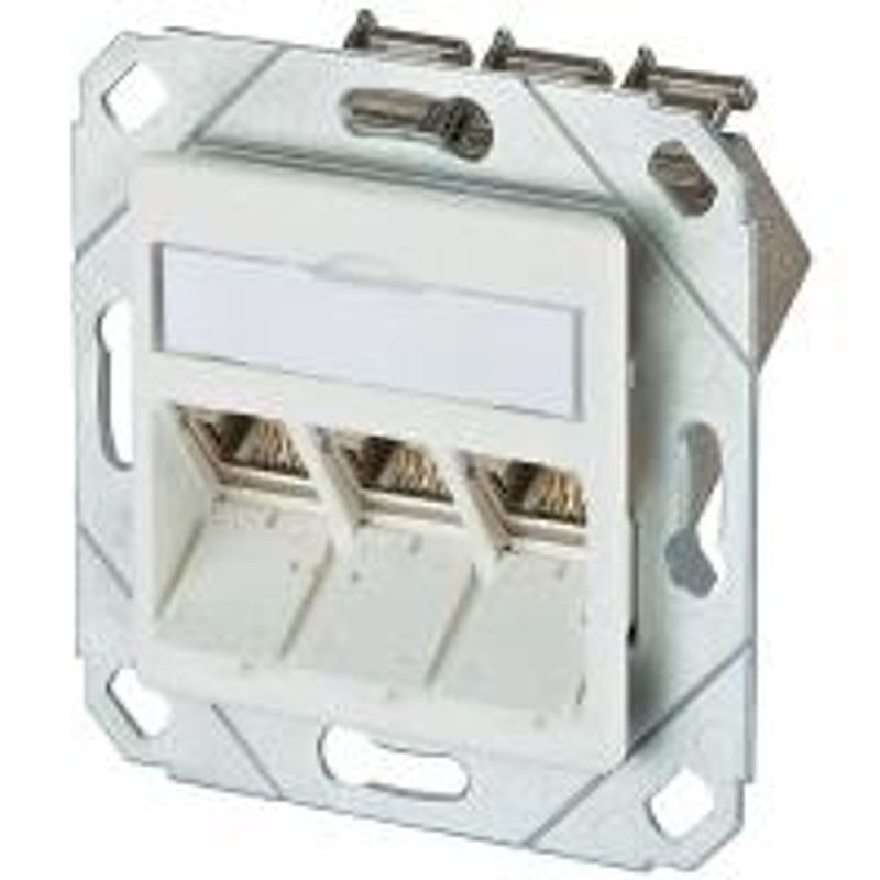 Modulo METZ CONNECT E-DAT 3 porte UPk Cat.6A, bianco puro