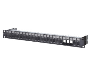 METZ CONNECT Keystone Rack 19 moduli 1U 24 porte grigio chiaro non equipaggiato, chiuso.