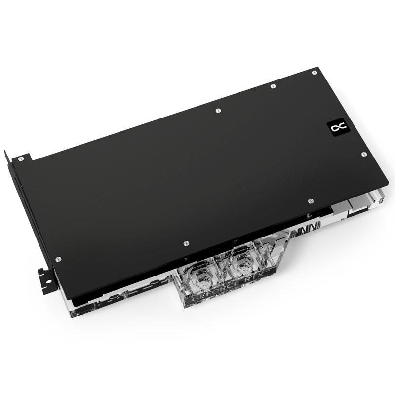 Alphacool GPX-N Blocco d'acqua + piastra posteriore (Alphacool Eisblock Aurora Acryl GPX-N RTX 4090 MSI Suprim Water Block with