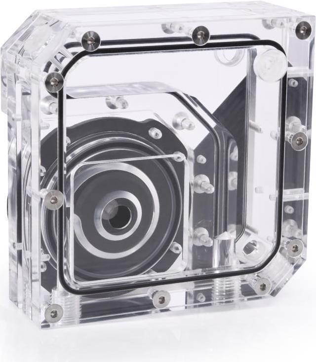 POMPE WATERCOOLING AVEC RSERVOIR ALPHACOOL RISE FLAT RESERVOIR D5 - 120MM (NOIR/TRANSPARENT)