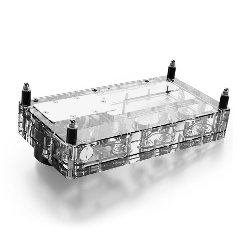 POMPE WATERCOOLING AVEC RÃƒâ€°SERVOIR ALPHACOOL CORE DISTRO PLATE VPP APEX GAUCHE - 240MM (NOIR/TRANSPARENT)