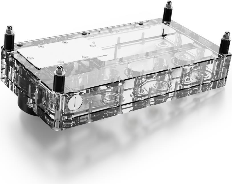 POMPE WATERCOOLING AVEC RÃƒâ€°SERVOIR ALPHACOOL CORE DISTRO PLATE VPP APEX GAUCHE - 240MM (NOIR/TRANSPARENT)