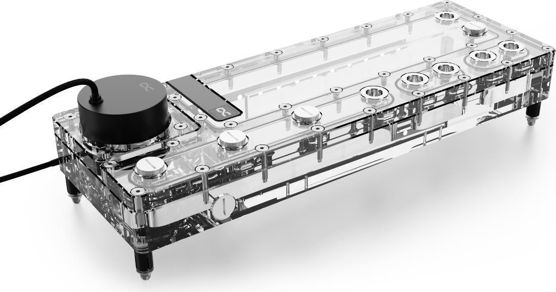 POMPE WATERCOOLING AVEC RÃƒâ€°SERVOIR ALPHACOOL CORE DISTRO PLATE 360MM VPP APEX DROITE (NOIR/TRANSPARENT)