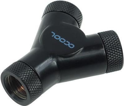 Connettore Alphacool HF Y - adattatore per collegamento sistema di raffreddamento a liquido - Deep Black