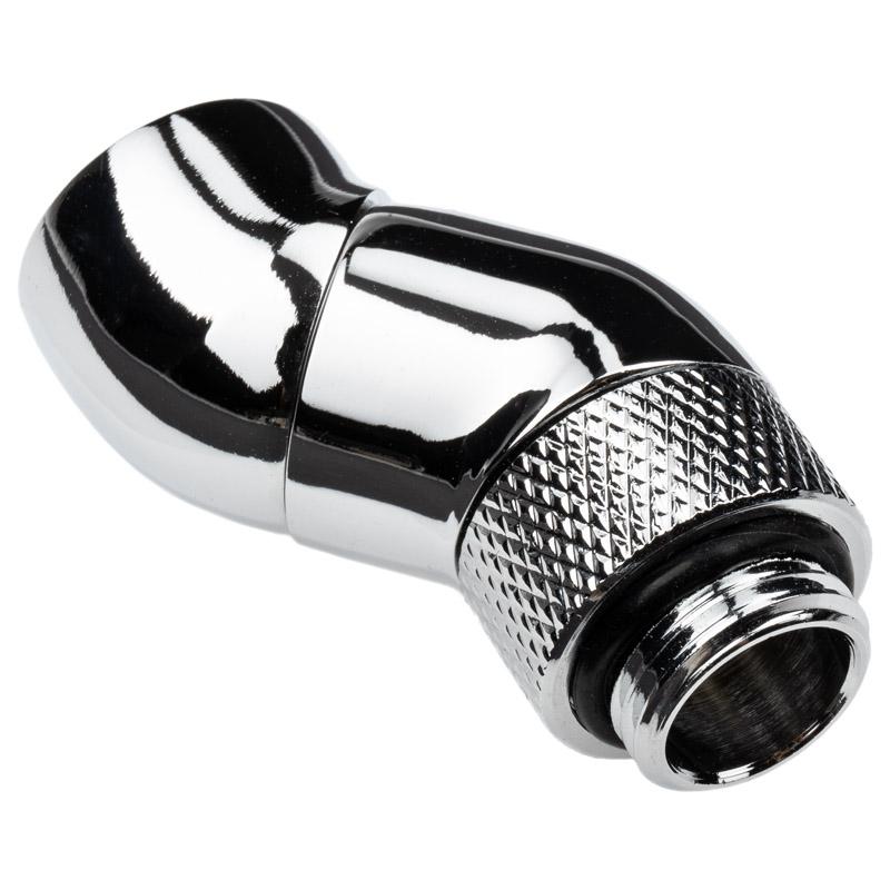 Alphacool Eiszapfen Connector Series Double 45Â° Angle Adapter Flydende kÃ¸lesystem vinklet fitting-adapter 1-pack SÃ¸lv