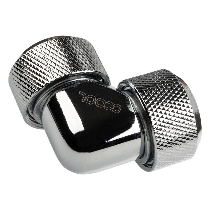 Alphacool Eiszapfen 16mm HardTube ugello avvitabile 90 raccordo a L tubi in ottone acrilico - Cromo (17445)