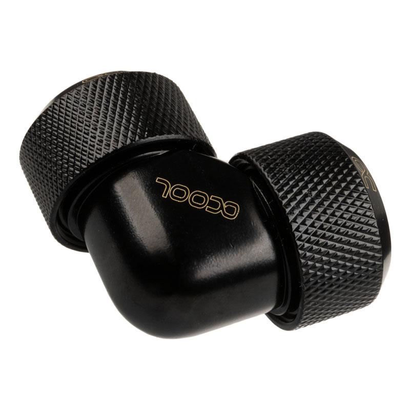 Alphacool Eiszapfen 16mm HardTube ugello avvitabile 90 raccordo a L tubi in ottone acrilico - Deep Black (17446)