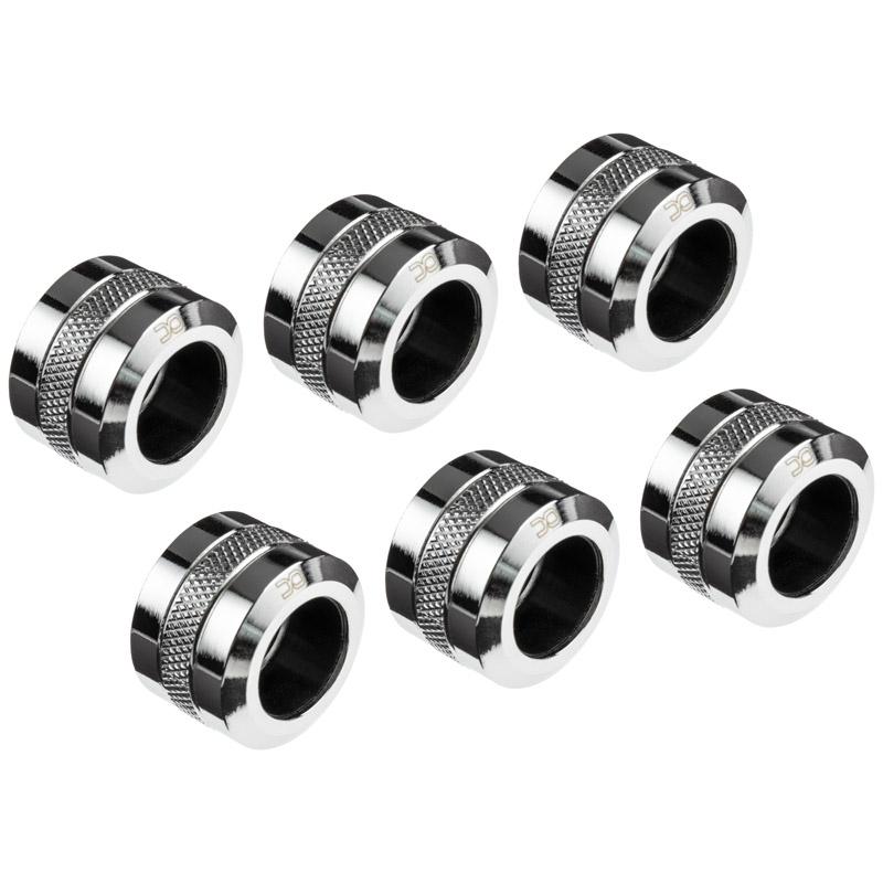 LOT DE 6 RACCORDS Ãƒâ‚¬ COMPRESSION POUR TUBE ÃƒËœ16MM ALPHACOOL EISZAPFEN PRO (ARGENT)