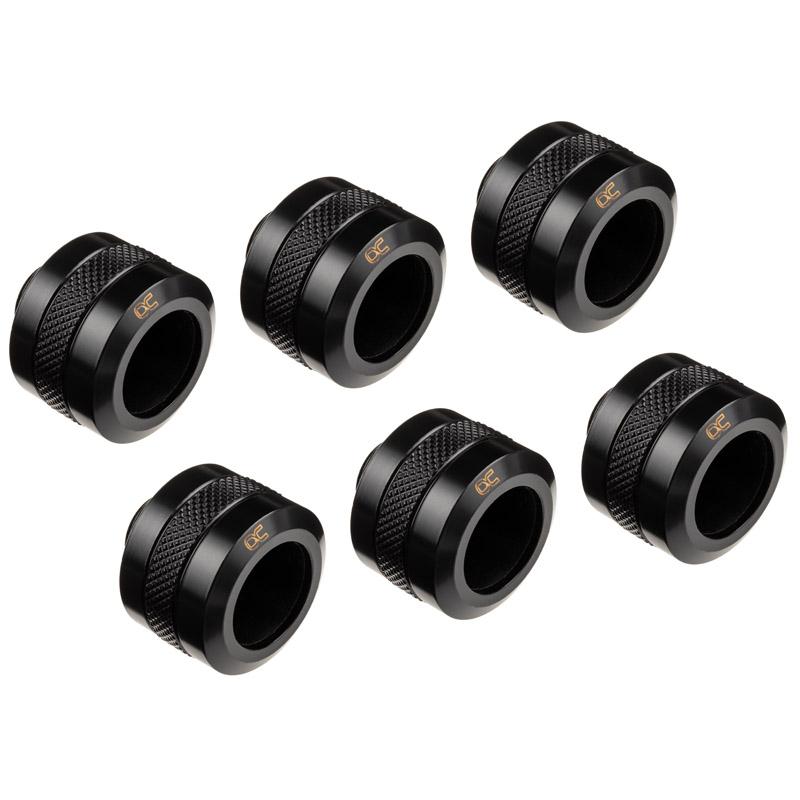 LOT DE 6 RACCORDS Ãƒâ‚¬ COMPRESSION POUR TUBE ÃƒËœ16MM ALPHACOOL EISZAPFEN PRO (NOIR)