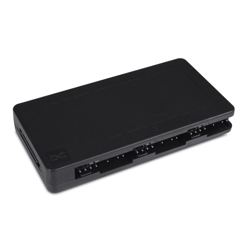 Splitter PWM/DRGB a 4 pin alfacool core 6x con connessione di alimentazione SATA (25668)