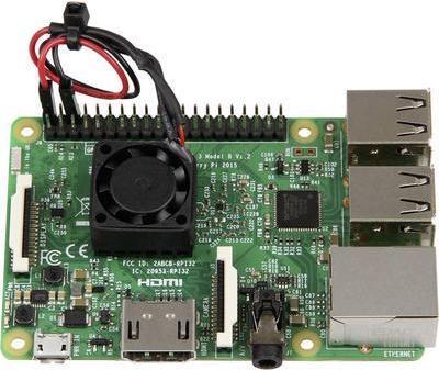RASPBERRY HEAT SINK WITH FAN - SELF-ADHESIVE WITH 5 V FAN