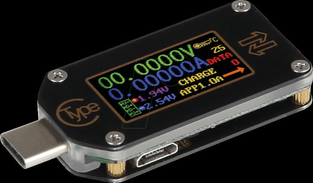 JOY-IT TC66C - Misuratore USB TC66C con USB-C LCD (TC66C)