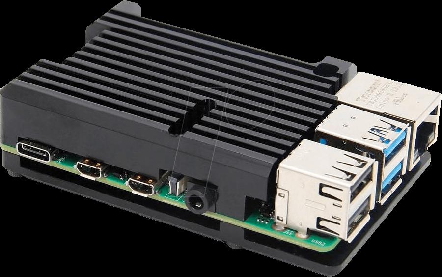 Raspberry Pi Block Custodia Nero (RASPBERRY PI-4B ARMOR CASE ALU - BLOCK)