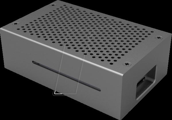 Joy-iT RB-ALUCASEP4+01B accessorio per scheda di sviluppo Custodia Nero (RASPBERRY PI 4B ALUMINIUM BODY - BLACK)