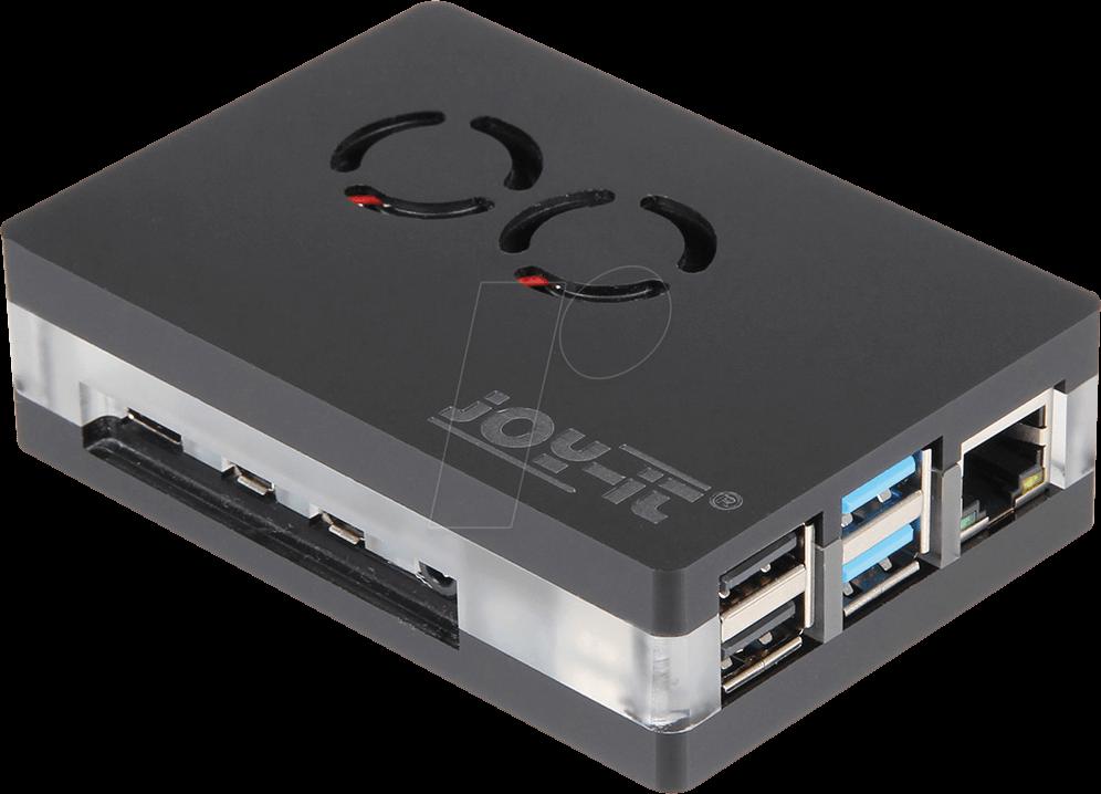 Joy-iT RB-CASEP403B accessorio per scheda di sviluppo Custodia Nero Trasparente (RASPBERRY PI 4B BODY BLACK - MAGNETIC BUILT-IN