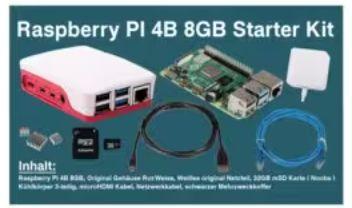 RASPBERRY PI4B - 8GB - FULL KIT - WITH RED / WHITE HOUSING