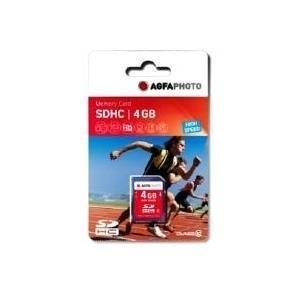 Scheda SDHC AgfaPhoto da 4 GB Classe 10 / Alta velocità / MLC (10424)