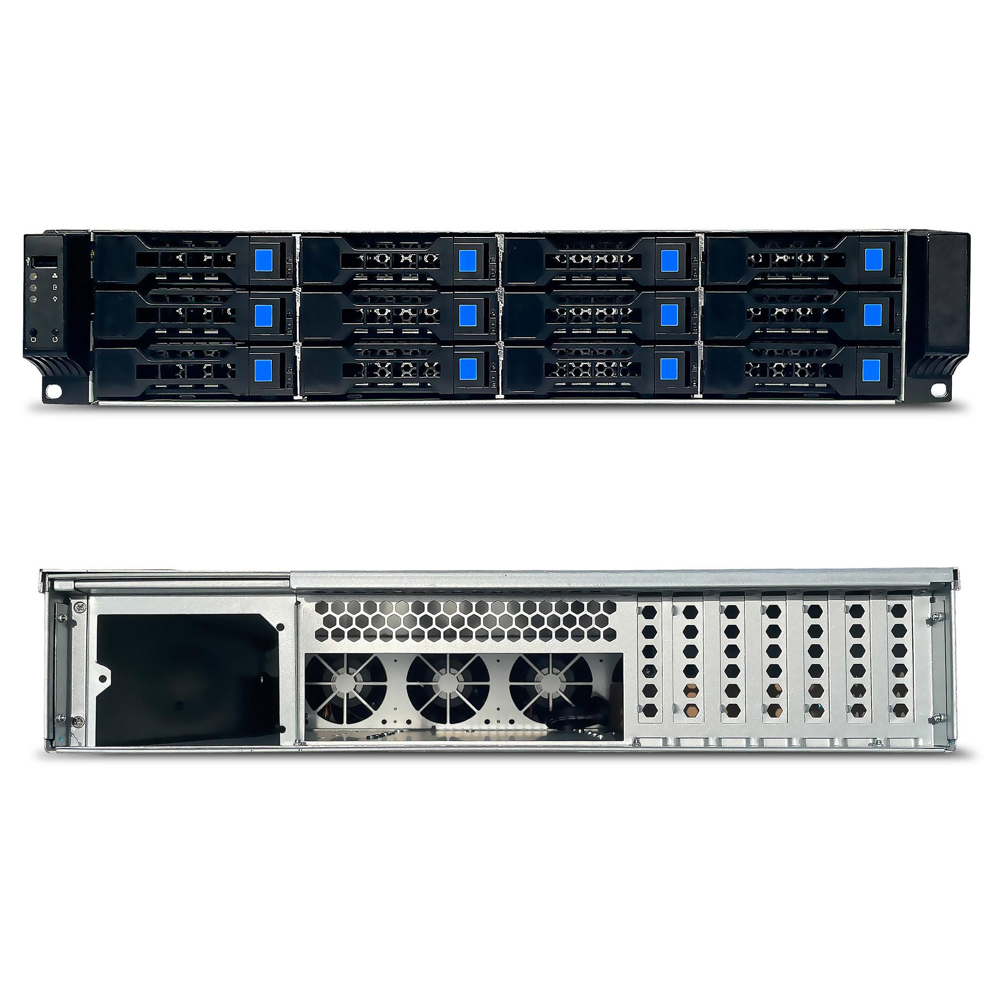 FANTEC SRC -2612x07 - Assemblaggio di rack - 2U - SSI EEB - SATA/SAS - HOT -SWAP - Senza alimentazione - nero, argento - USB