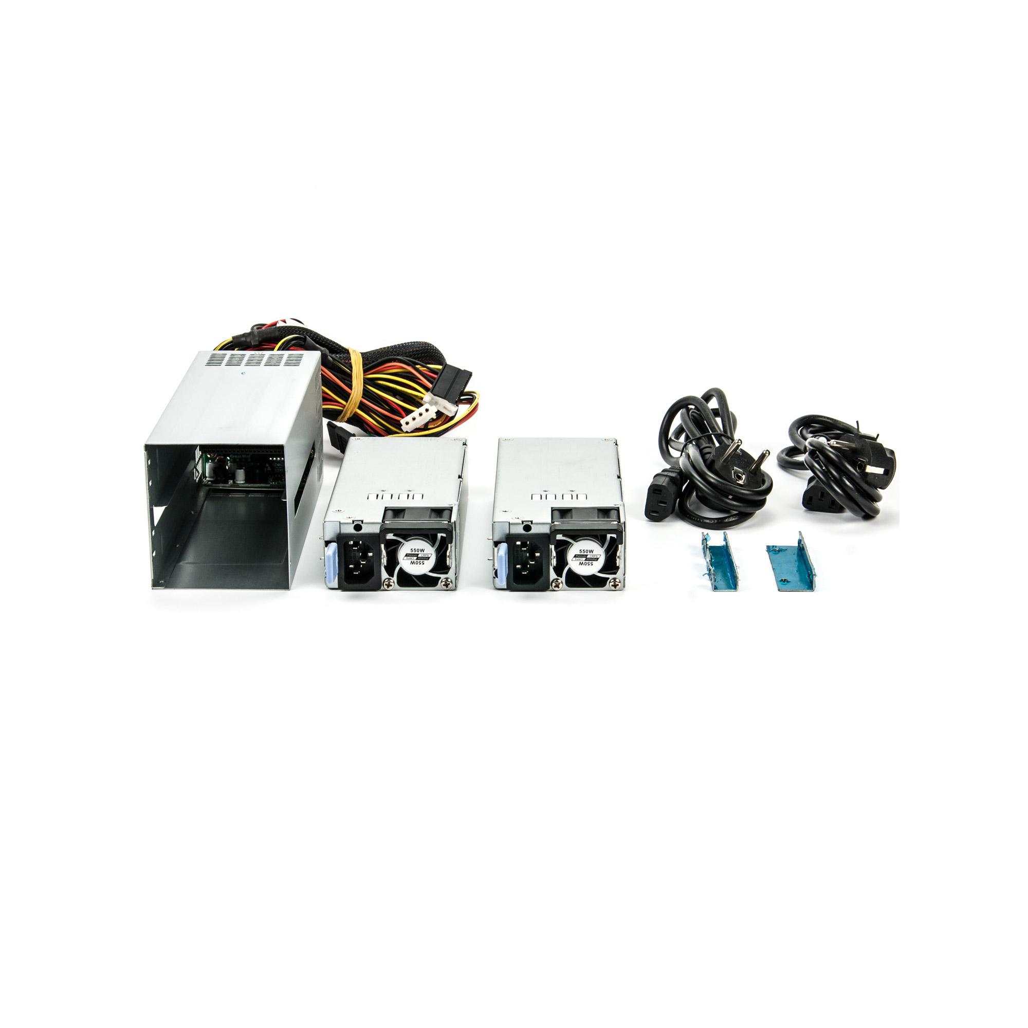 FANTEC NT-MR550W 2X550W EPS Mini Range completo Ridondante 24+8+4PIN ALTA ASSERIBILITÀ 24x7 Swap Hot 2xStrome (2164)