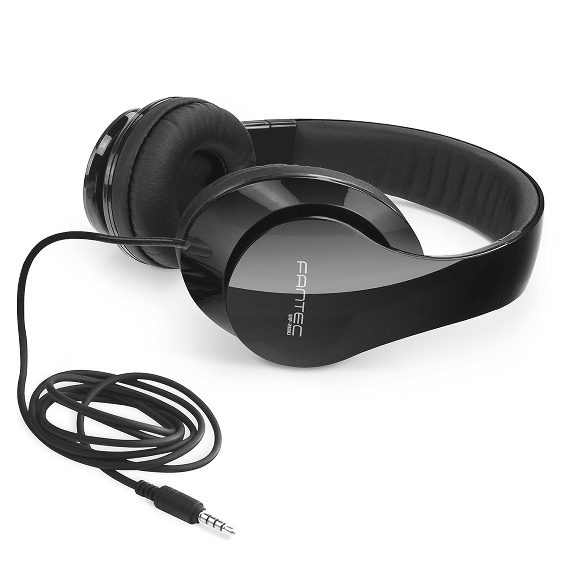 FANTEC SHP-250 AJ-WT cuffie/auricolare nero/nero altoparlante da 40 mm jack da 35 mm 30-16.000 HZ Emp. Lunghezza cavo 106 dB 12