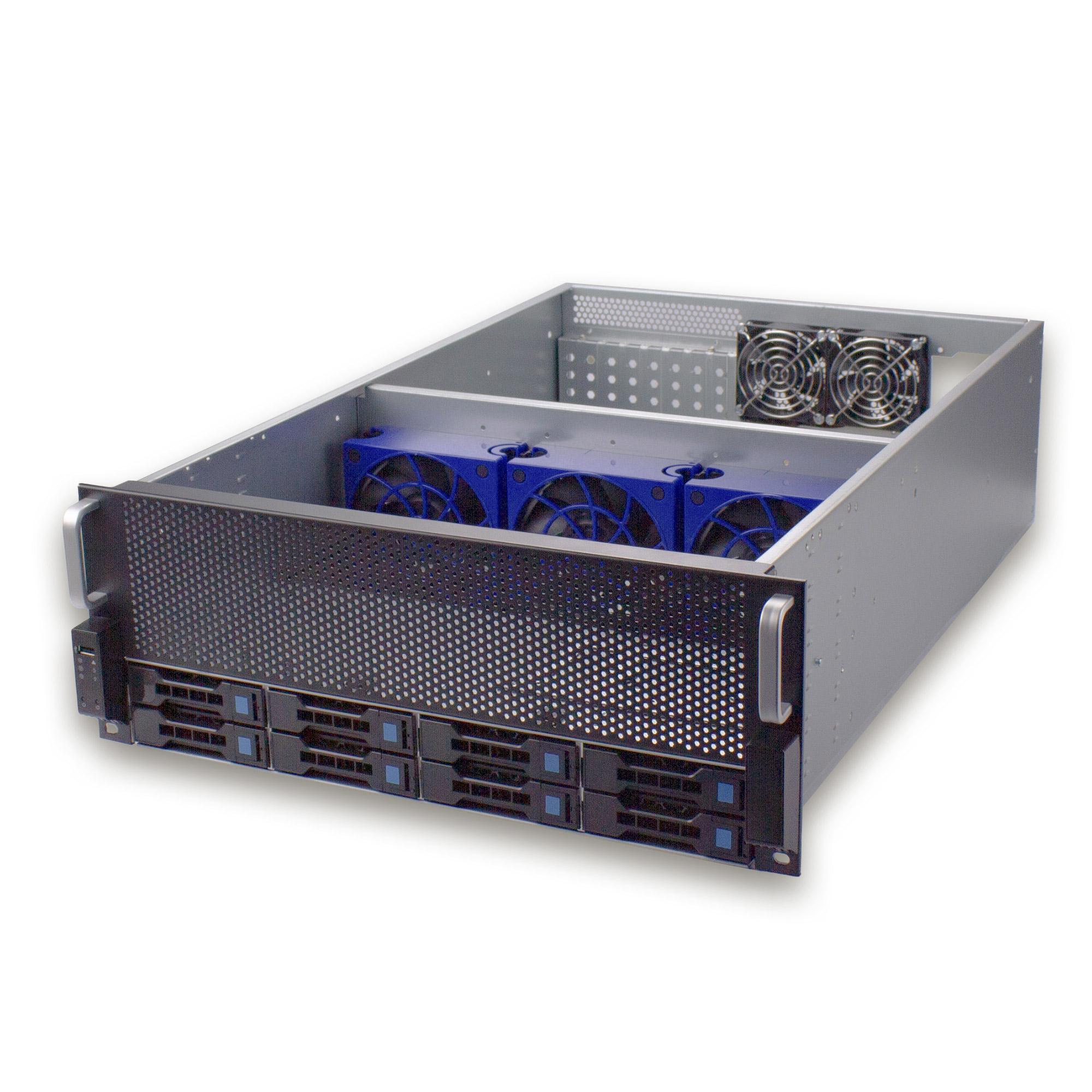 FANTEC SRC-4080X08 - Custodia di archiviazione - 4U - ATX estesa - SATA/SAS - Hot-Swap - Senza alimentazione - Nero Argento - U
