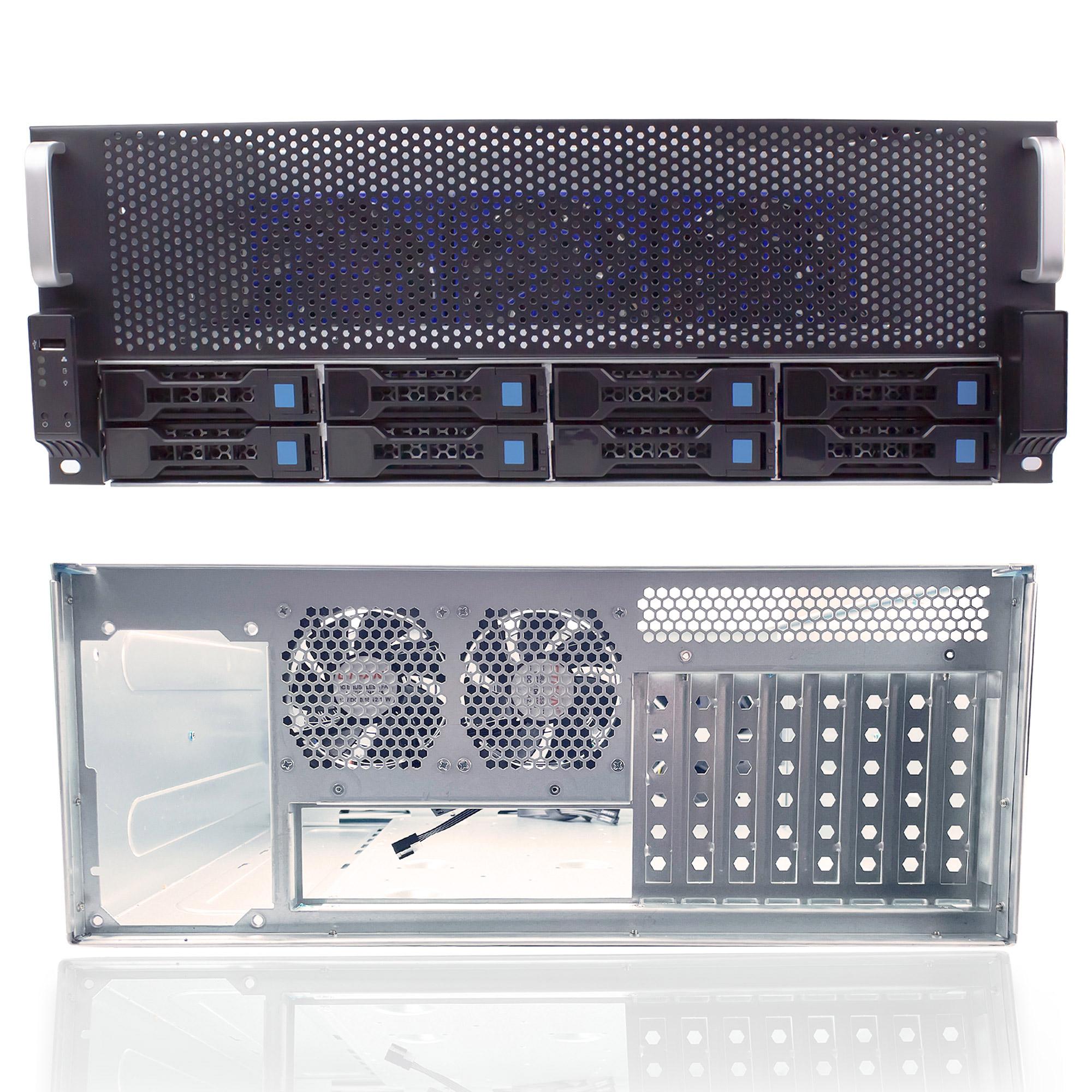 FANTEC SRC-4080X08 - Custodia di archiviazione - 4U - ATX estesa - SATA/SAS - Hot-Swap - Senza alimentazione - Nero Argento - U