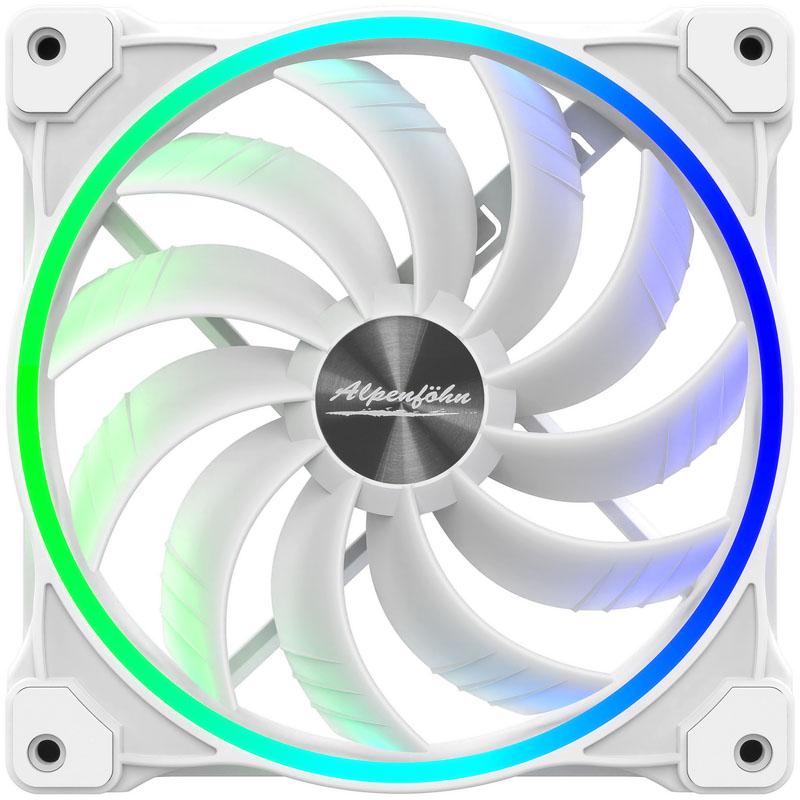 Alpenfohn Wing Boost 3 White 140mm Addressable RGB PWM Fan - Triple Pack