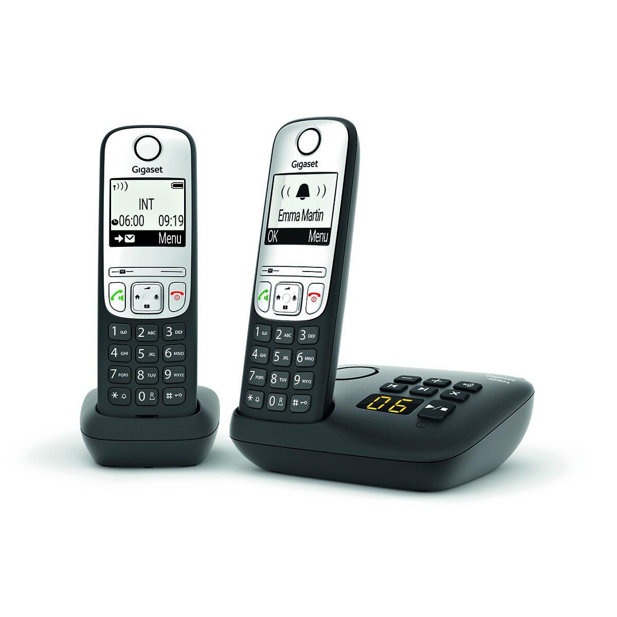 Telefono cordless Gigaset A690A Duo con segreteria - nero