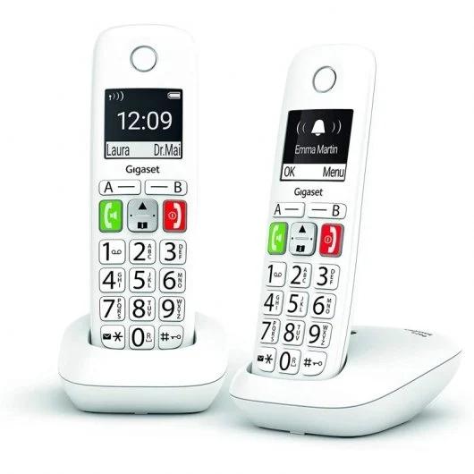 Gigaset E290 Duo Telefono Wireless DECT + 1 Supplementare - Ampio schermo in B/N - Tasti con gran numero - Volume con funzione