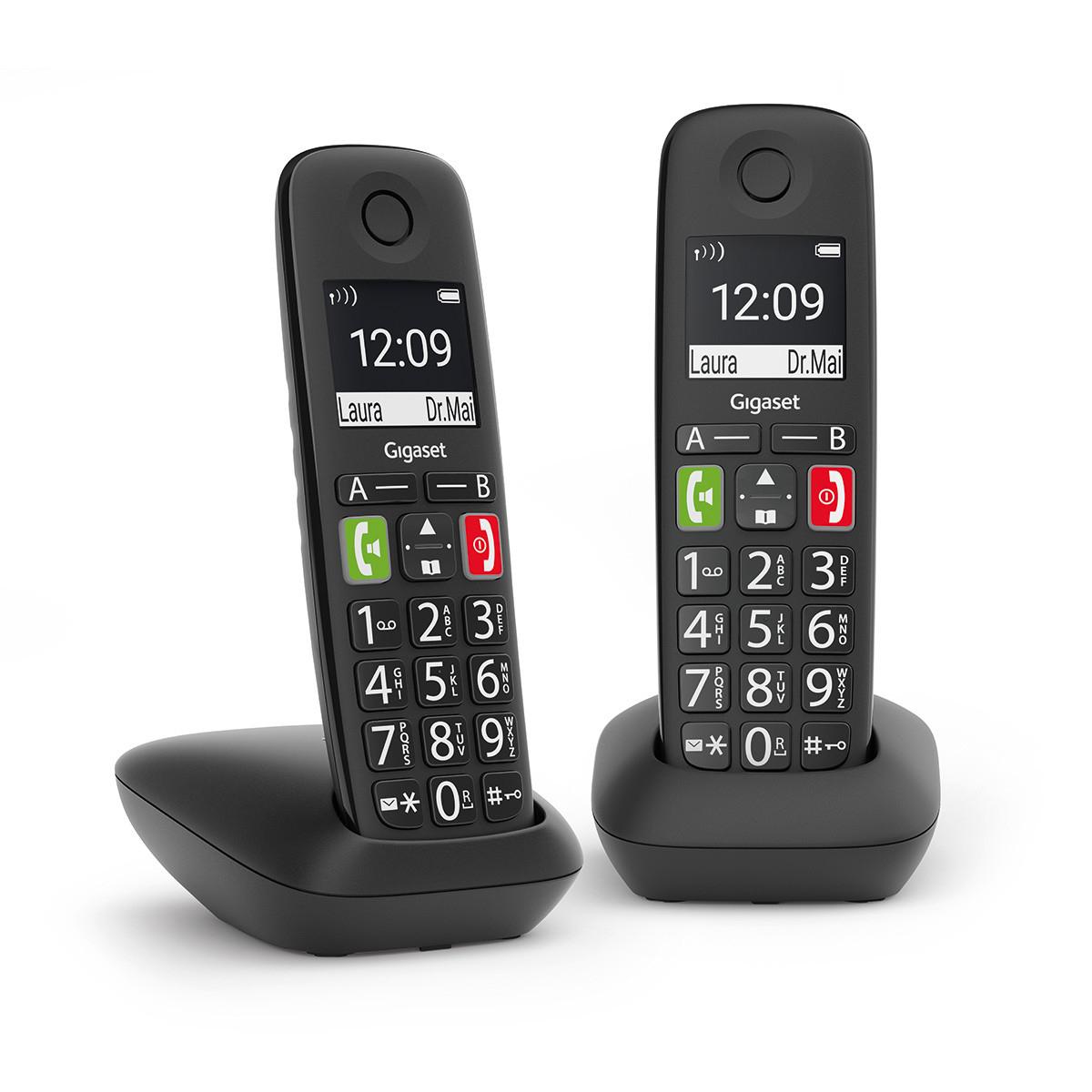 TELEFONO WIRELESS GIGASET E290 DUO NERO L36852-H2901-D201