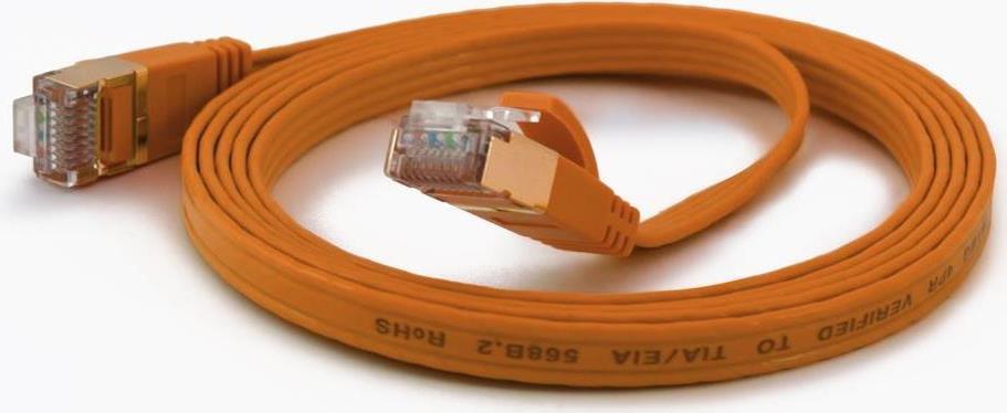 WanTec Flaches Cat6a FTP Patch Cable - 3 M - Cat6A - F/UTP (FTP) - RJ -45 - RJ -45 - Orange (7036)