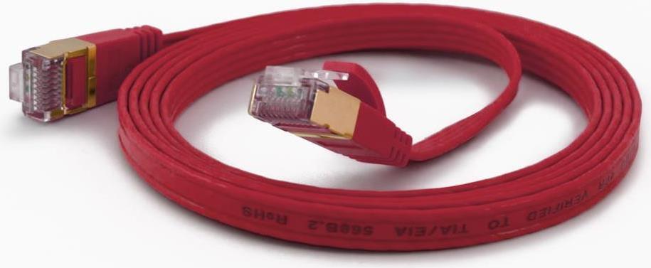 WanTec Flaches Cat6A FTP Patch Cable - 2 m - Cat6A - F/UTP (FTP) - RJ -45 - RJ -45 - rosso (7049)