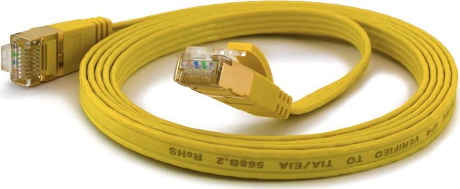 WanTec Flaches Cat6A FTP Patch Cable - 025 M - Cat6a - F/UTP (FTP) - RJ -45 - RJ -45 - Giallo (7059)