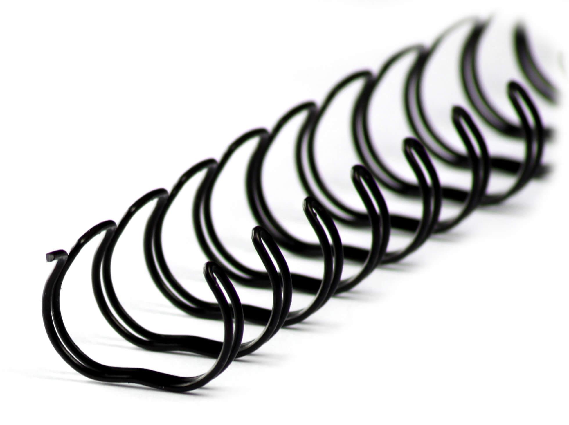 Pieni del binder wire 23 anelli 14,3 mm, 9/16 pollici, 2: 1 divisione, scatole bianche - nero (100 pezzi)