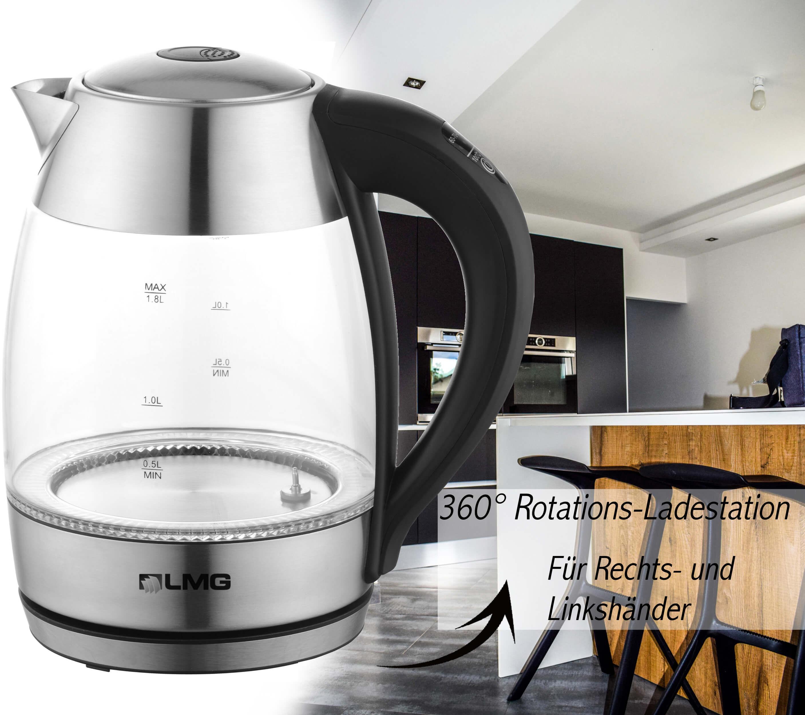 Glass LED in acciaio inossidabile Kettle 2200 Watt (1 pezzo)