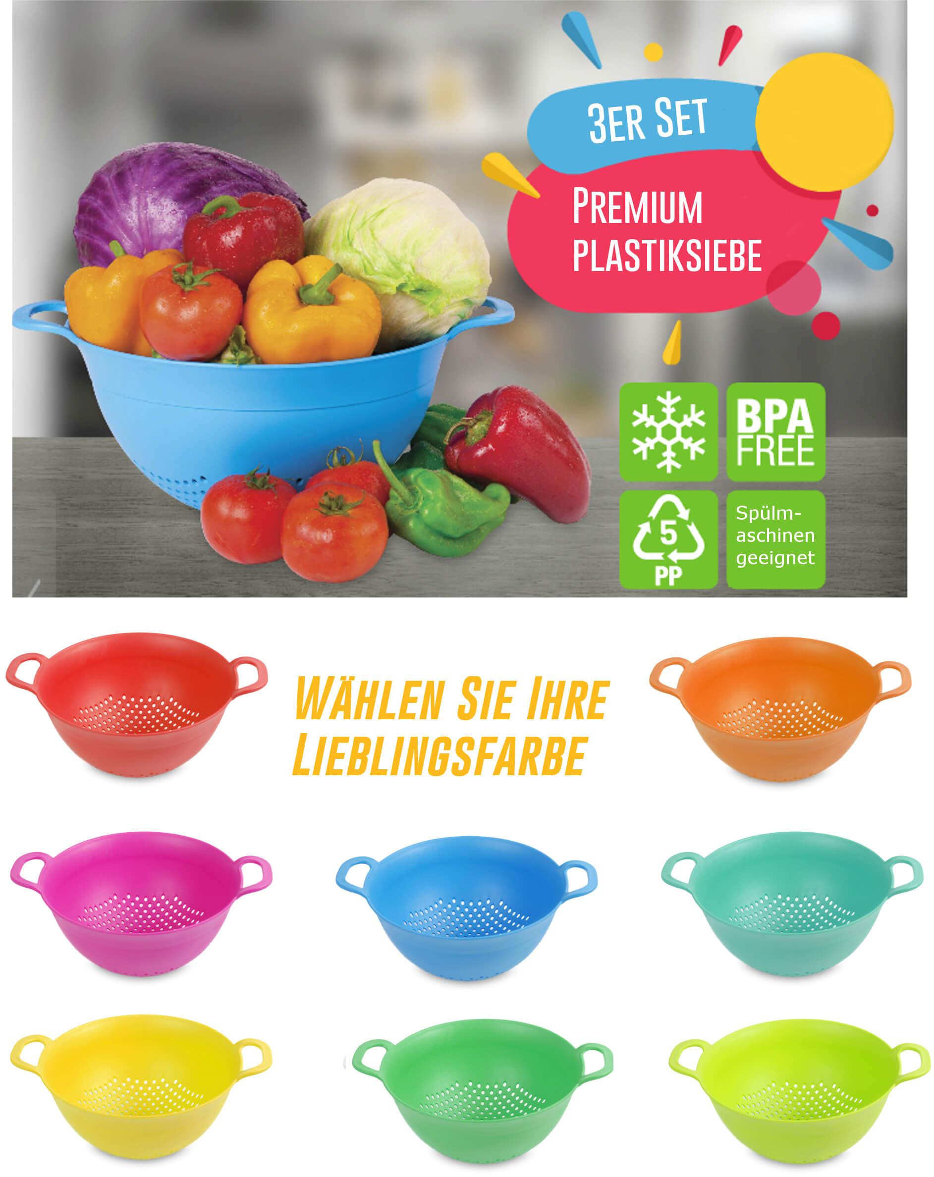 Set di set di plastica 3 set - s, m, l giallo (3 pezzi)