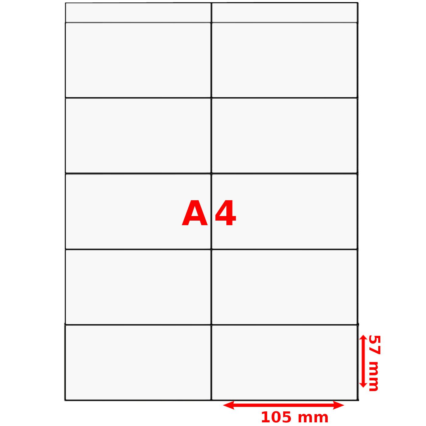 Slide, 190Mic, A4 Opaco White per la stampante di copia e laser su 57 x 105 (10x) perforato (100 pezzi)
