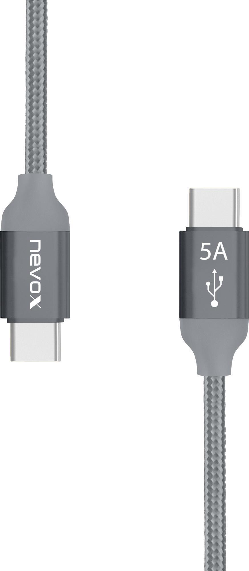 Cavo USB Type-C a Type-C nevox 20V/5A (100W) Emark IC 0,5 m grigio argento (1652)