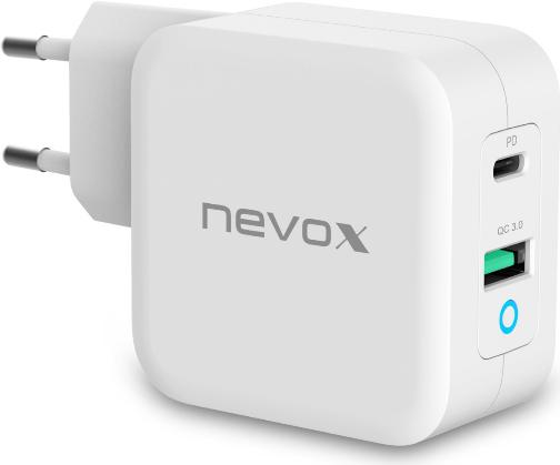 Nevox 65W USB - C Power Delivery (PD) + caricabatterie QC3.0 GaN, bianco