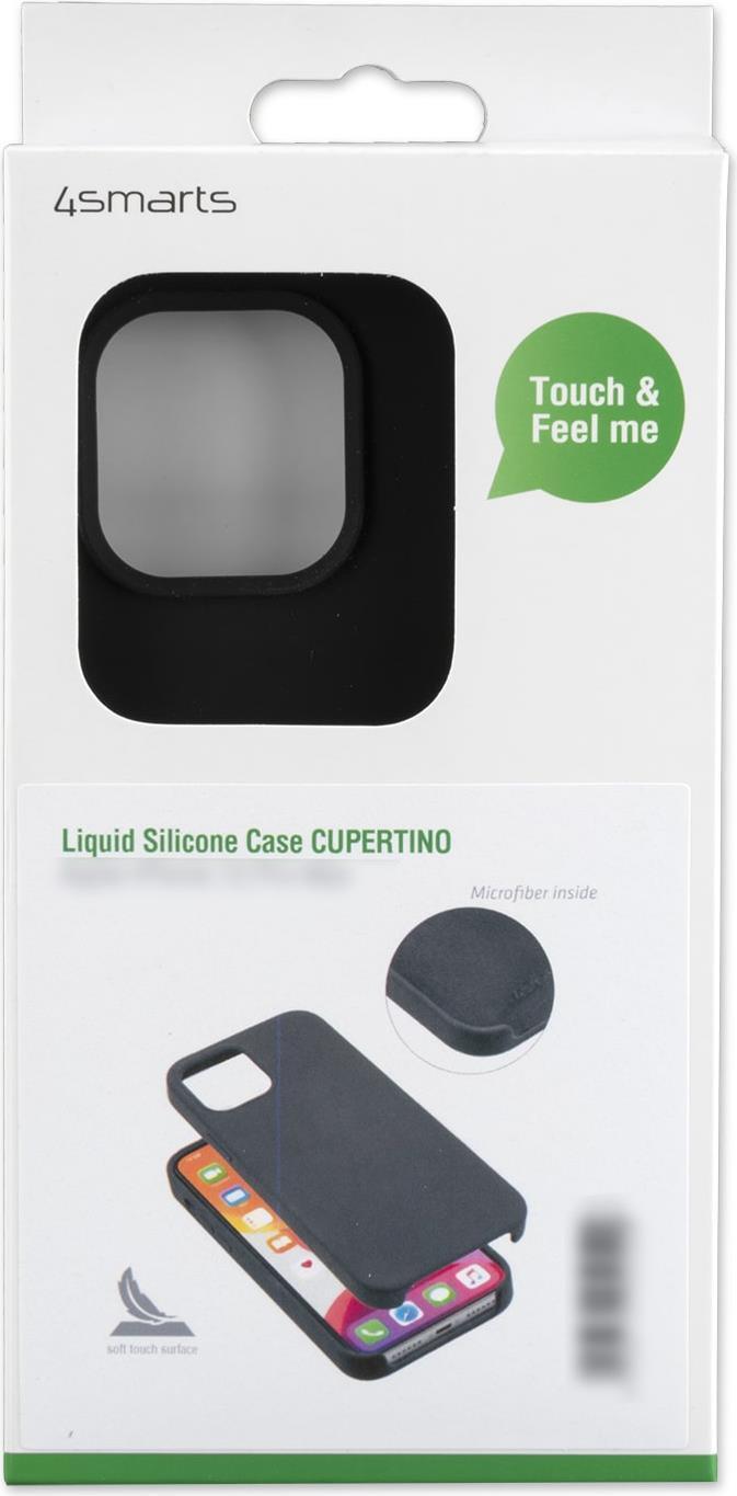 Custodia in silicone liquido 4smarts Cupertino per Apple iPhone 13 nera