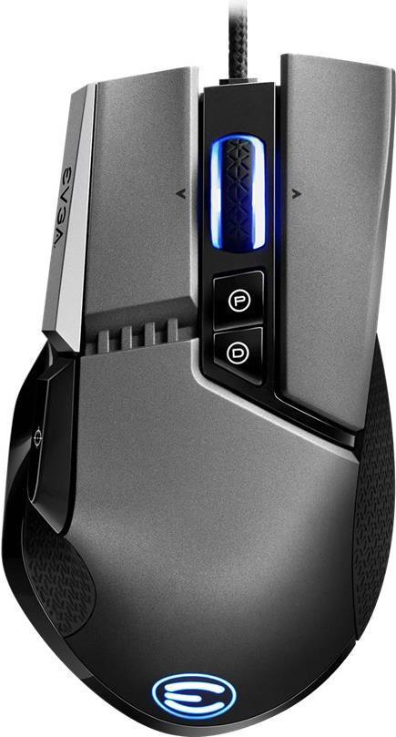 EVGA X17 mouse Ambidestro USB tipo A Ottico 16000 DPI (EVGA X17 Gaming Mouse Wired Black Customizable 16000 DPI 5 Profiles 10 B
