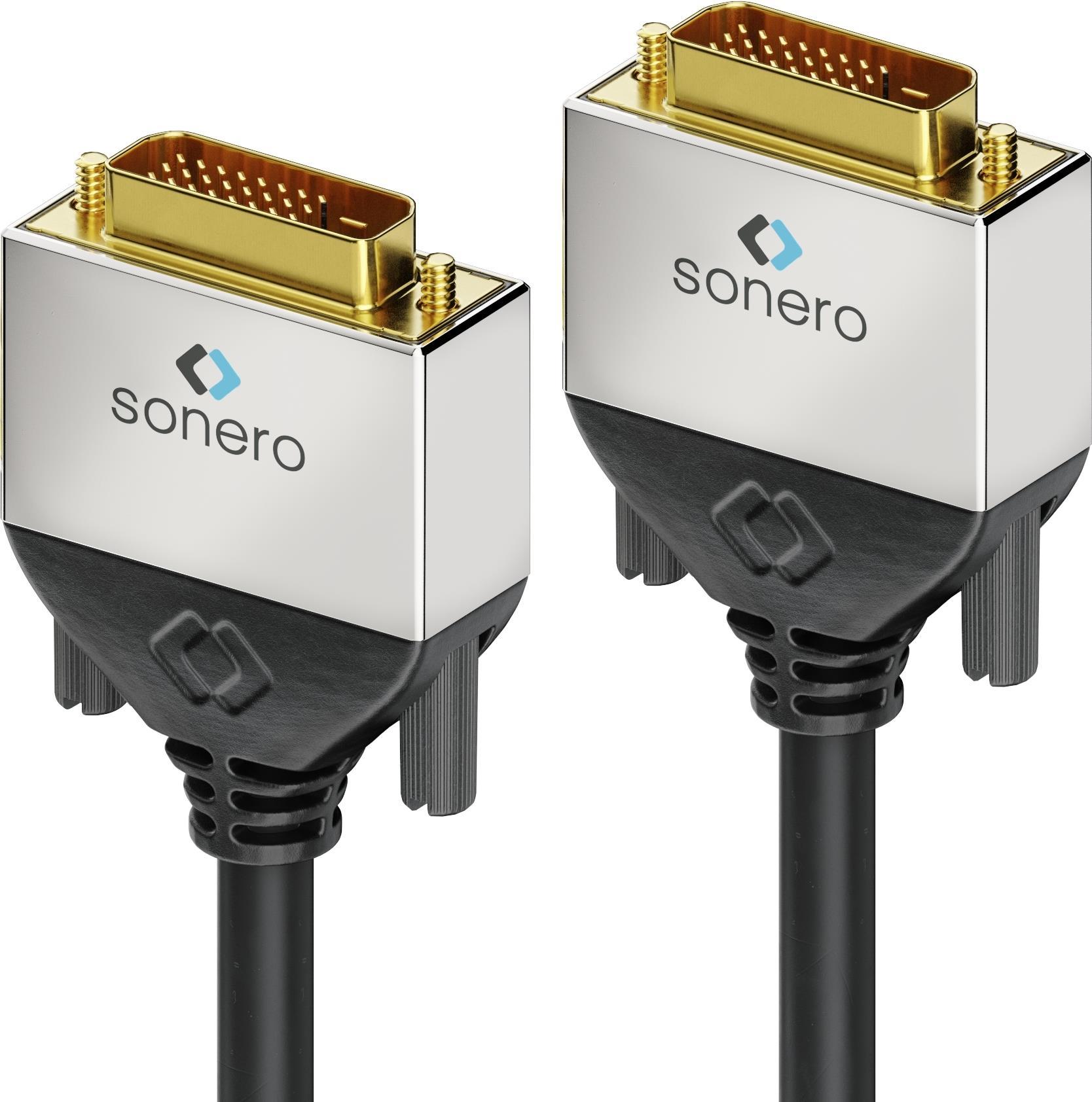 Cavo a doppio link Sonero DVI 3.0m. Lunghezza del cavo: 3 m, connessione 1: DVI-D, connessione 2: dvi-d. Diametro del cavo: 6,5
