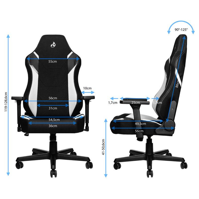 FAUTEUIL NITRO CONCEPTS X1000 RADIANT WHITE (NOIR/BLANC)