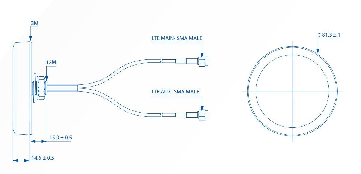 TELTONIKA COMBO MIMO MOBILE ROOF SMA ANTENNA 003R-00252 PR1KCL25
